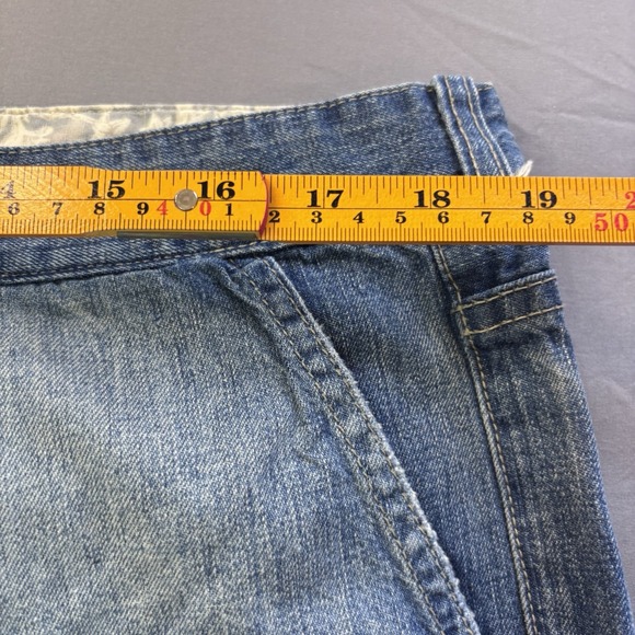 Polo Ralph Lauren Men's 38x32 Distressed Patchwork Jeans Denim Blue Patched Y2K - Picture 13 of 15